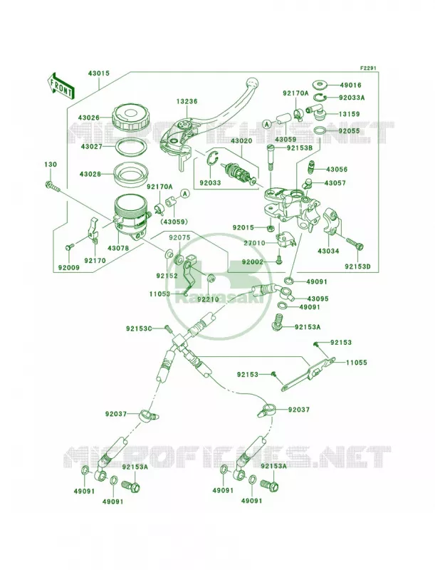 Front Master Cylinder Kawasaki MOTOS 1000 2010 Ninja ZX-10R  ZX1000FAF