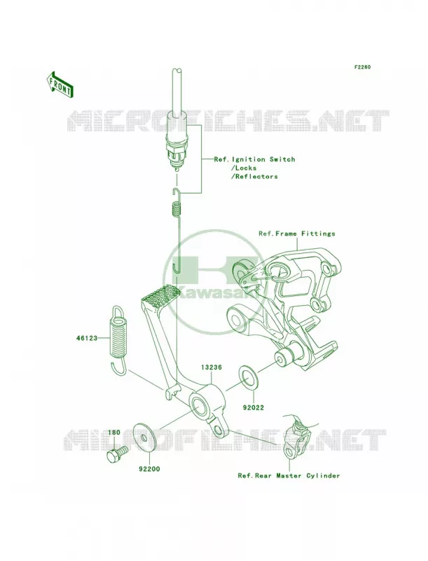 Brake PedalTorque Link Kawasaki MOTOS 1400 2009 Ninja ZX-14  ZX1400C9F