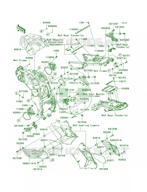 Frame Fittings Kawasaki MOTOS 1400 2009 Ninja ZX-14  ZX1400C9F