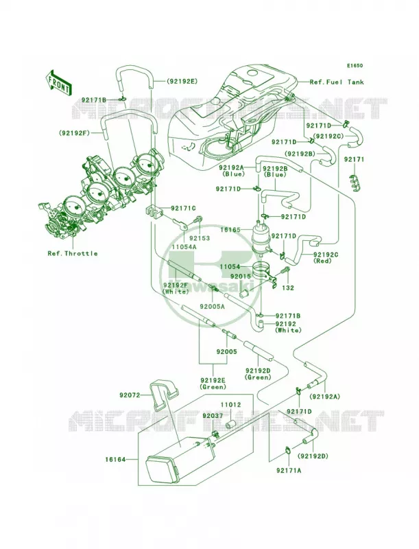 Fuel Evaporative SystemCA Kawasaki MOTOS 1400 2009 Ninja ZX-14  ZX1400C9F