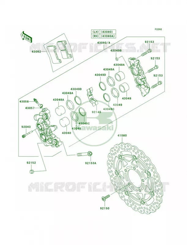 Front Brake Kawasaki MOTOS 1000 2009 Ninja ZX-10R  ZX1000E9F