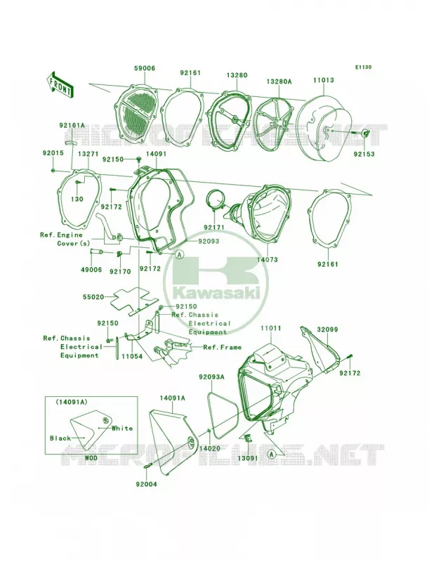 Air Cleaner Kawasaki MOTOS 450 2014 KLX450R  KLX450AEF