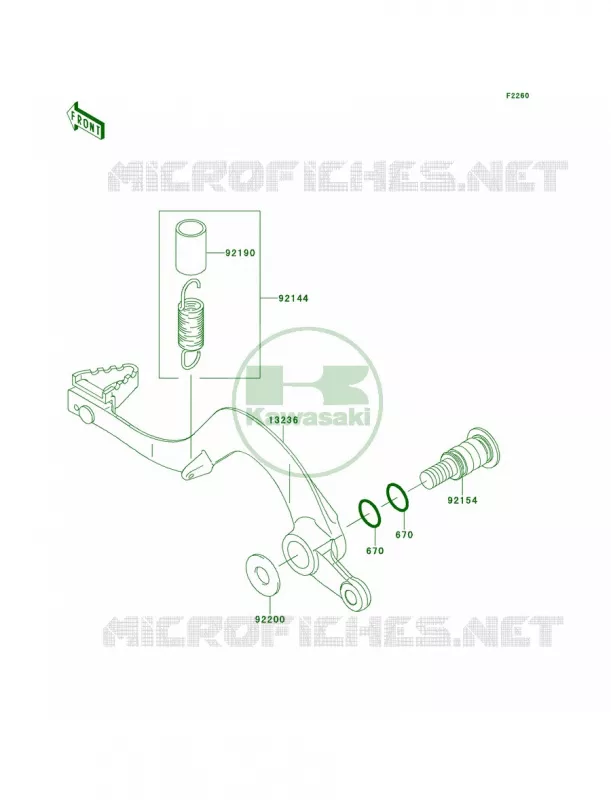Brake Pedal Kawasaki MOTOS 450 2014 KLX450R  KLX450AEF