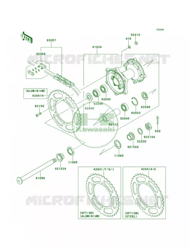 Rear Hub Kawasaki MOTOS 450 2014 KLX450R  KLX450AEF