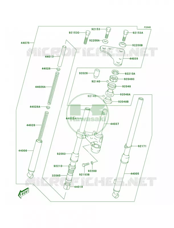 Front Fork Kawasaki MOTOS 50 2003 KDX50  KDX50-A1