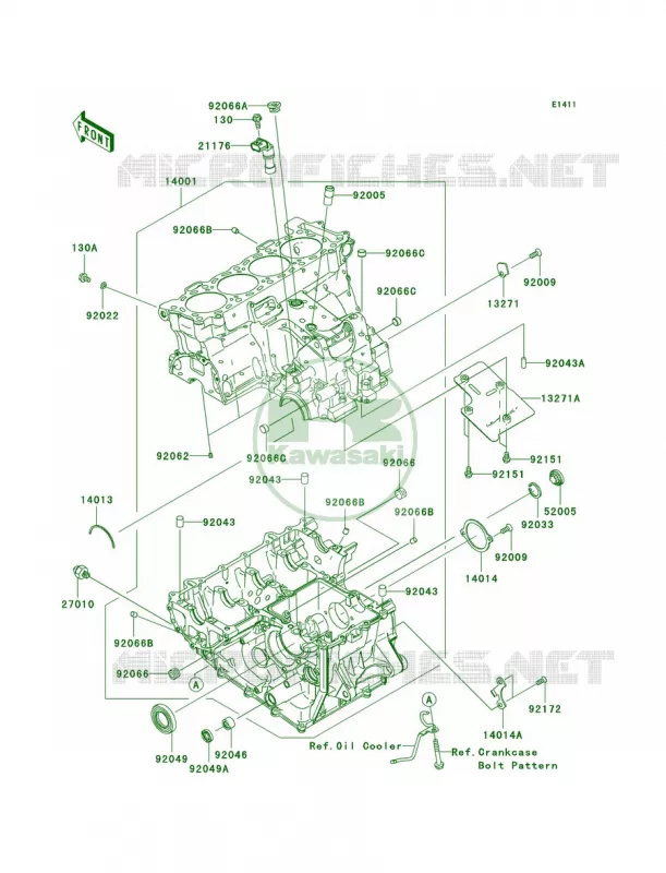 Crankcase Kawasaki MOTOS 1000 2008 Ninja ZX-10R  ZX1000E8F