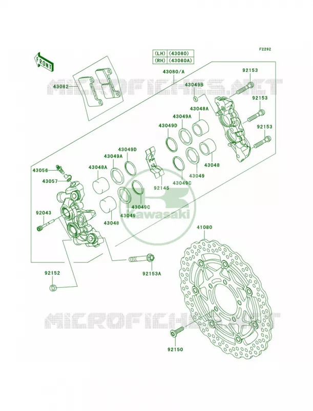 Front Brake Kawasaki MOTOS 1000 2008 Ninja ZX-10R  ZX1000E8F
