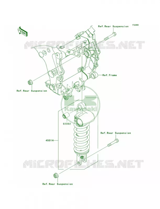 Shock Absorbers Kawasaki MOTOS 1400 2008 Ninja ZX-14  ZX1400C8F