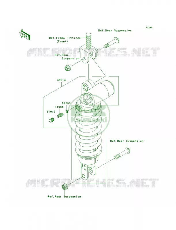 Shock Absorbers Kawasaki MOTOS 600 2008 Ninja ZX-6R   ZX600P8FA