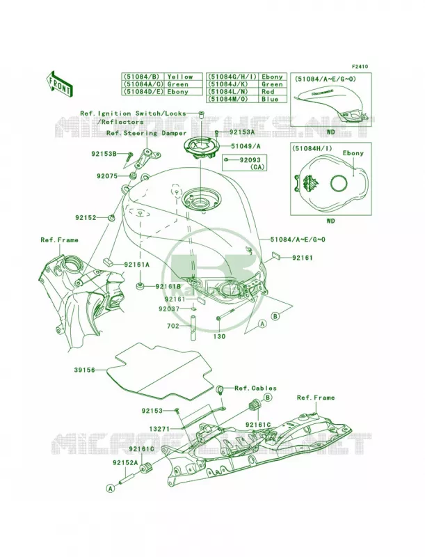 Fuel Tank Kawasaki MOTOS 1000 2007 Ninja ZX-10R  ZX1000D7FA