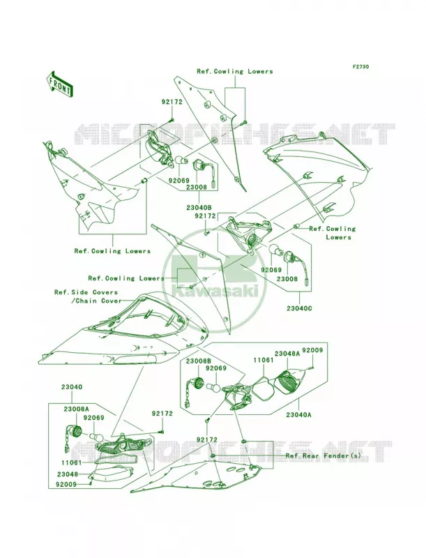 Turn Signals Kawasaki MOTOS 1000 2007 Ninja ZX-10R  ZX1000D7FA