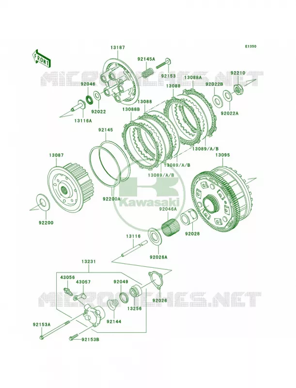 Clutch Kawasaki MOTOS 1400 2007 Ninja ZX-14  ZX1400A7F