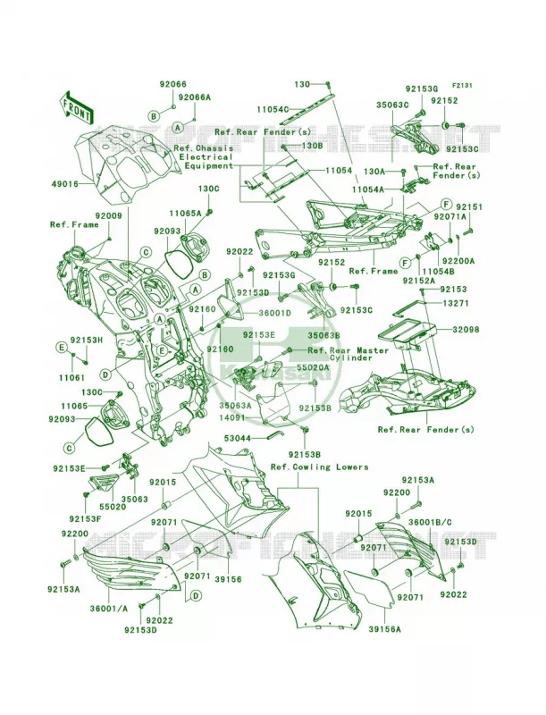 Frame Fittings Kawasaki MOTOS 1400 2007 Ninja ZX-14  ZX1400A7F