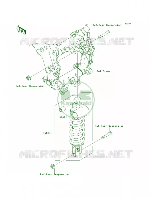 Shock Absorbers Kawasaki MOTOS 1400 2007 Ninja ZX-14  ZX1400A7FA