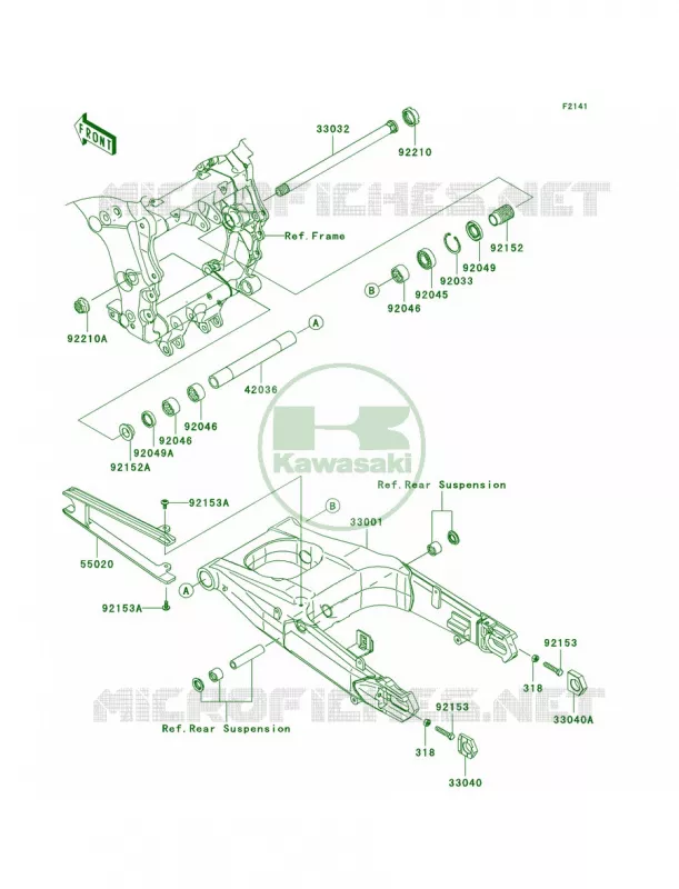 Swingarm Kawasaki MOTOS 1400 2007 Ninja ZX-14  ZX1400A7FA