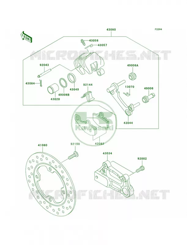 Rear Brake Kawasaki MOTOS 600 2007 ZZR600  ZX600J7F