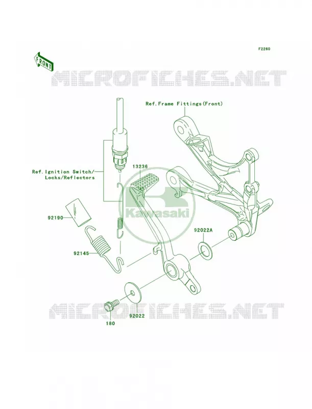 Brake PedalTorque Link Kawasaki MOTOS 600 2007 Ninja ZX-6R  ZX600P7F