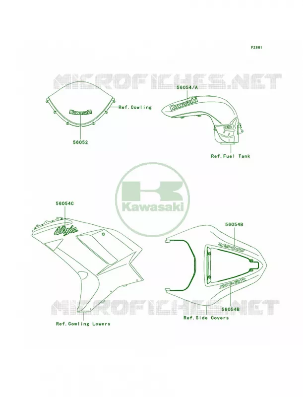 DecalsEbonyP7F Kawasaki MOTOS 600 2007 Ninja ZX-6R  ZX600P7F