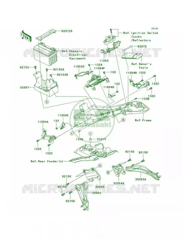 Frame FittingsRear Kawasaki MOTOS 600 2007 Ninja ZX-6R  ZX600P7F