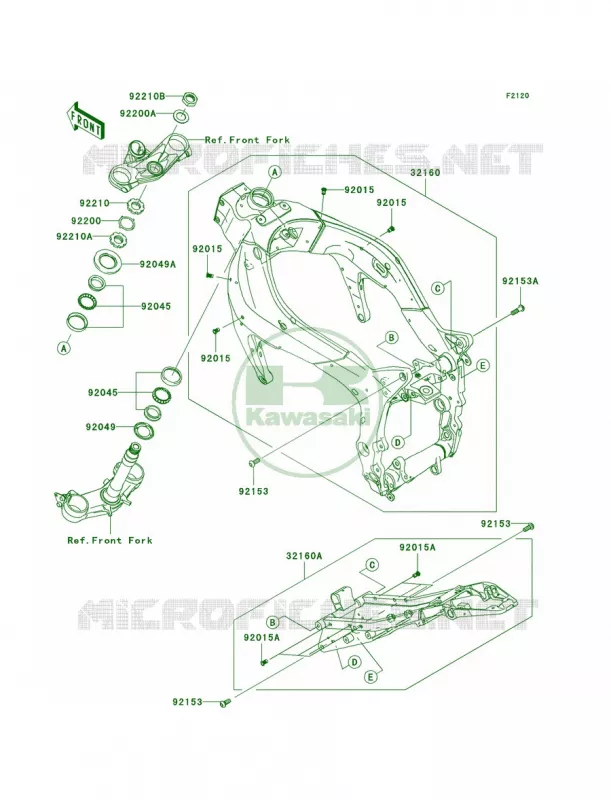 Frame Kawasaki MOTOS 600 2007 Ninja ZX-6R  ZX600P7F
