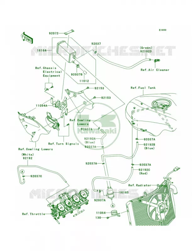 Fuel Evaporative SystemP7FCA Kawasaki MOTOS 600 2007 Ninja ZX-6R  ZX600P7F