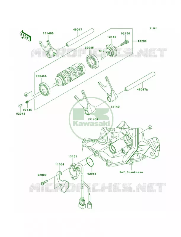 Gear Change DrumShift Forks Kawasaki MOTOS 600 2007 Ninja ZX-6R  ZX600P7F