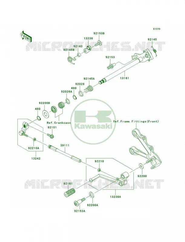 Gear Change Mechanism Kawasaki MOTOS 600 2007 Ninja ZX-6R  ZX600P7F