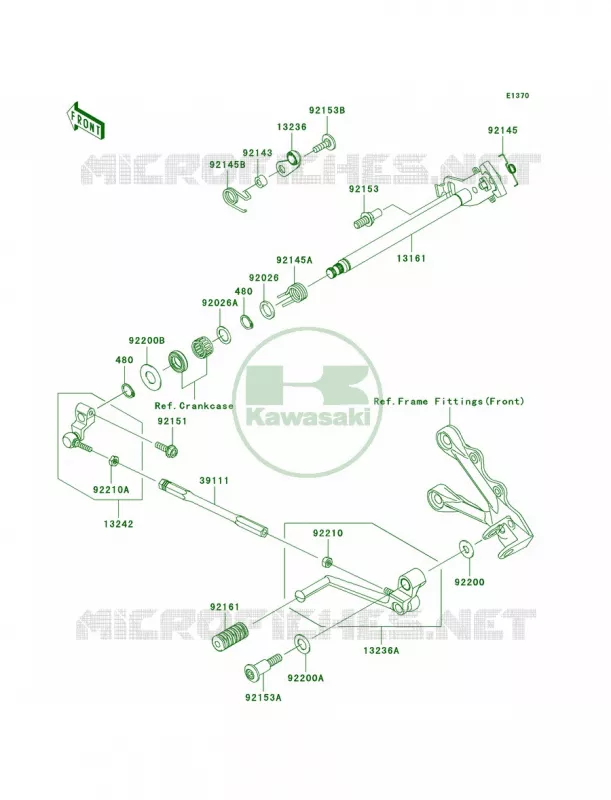 Gear Change Mechanism Kawasaki MOTOS 600 2007 Ninja ZX-6R  ZX600P7F