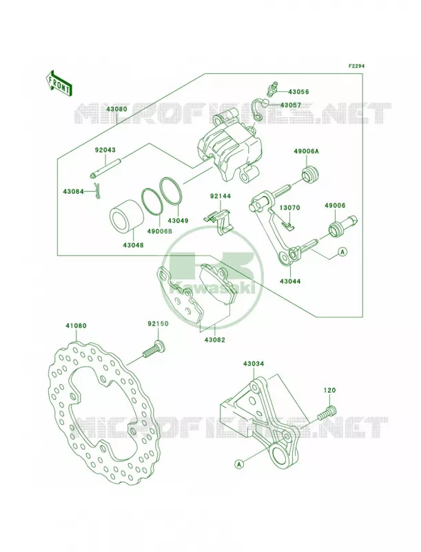 Rear Brake Kawasaki MOTOS 600 2007 Ninja ZX-6R  ZX600P7F