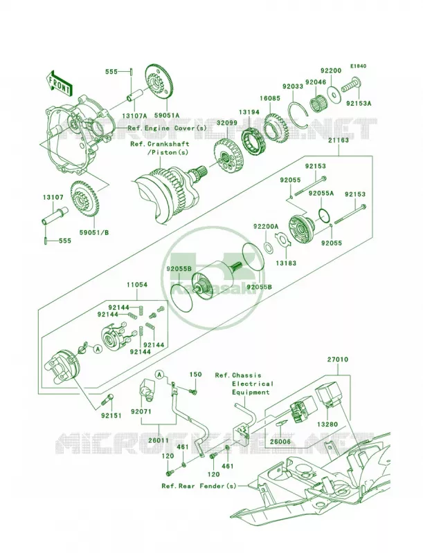 Starter Motor Kawasaki MOTOS 600 2007 Ninja ZX-6R  ZX600P7F