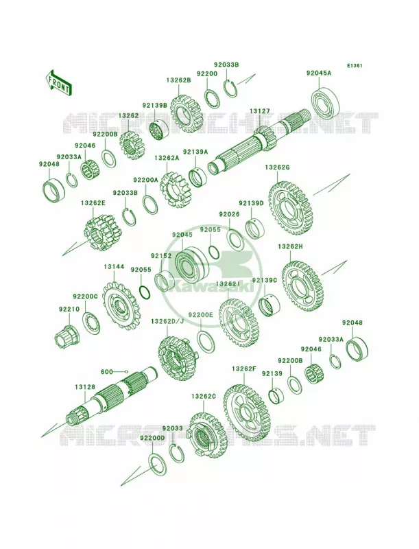 Transmission Kawasaki MOTOS 600 2007 Ninja ZX-6R  ZX600P7F
