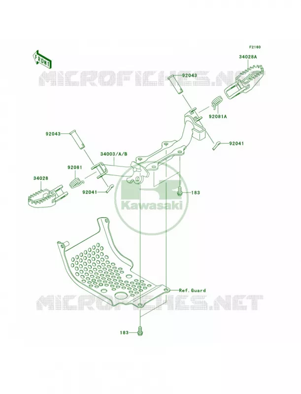Footrests Kawasaki MOTOS 110 2003 KLX110  KLX110-A2
