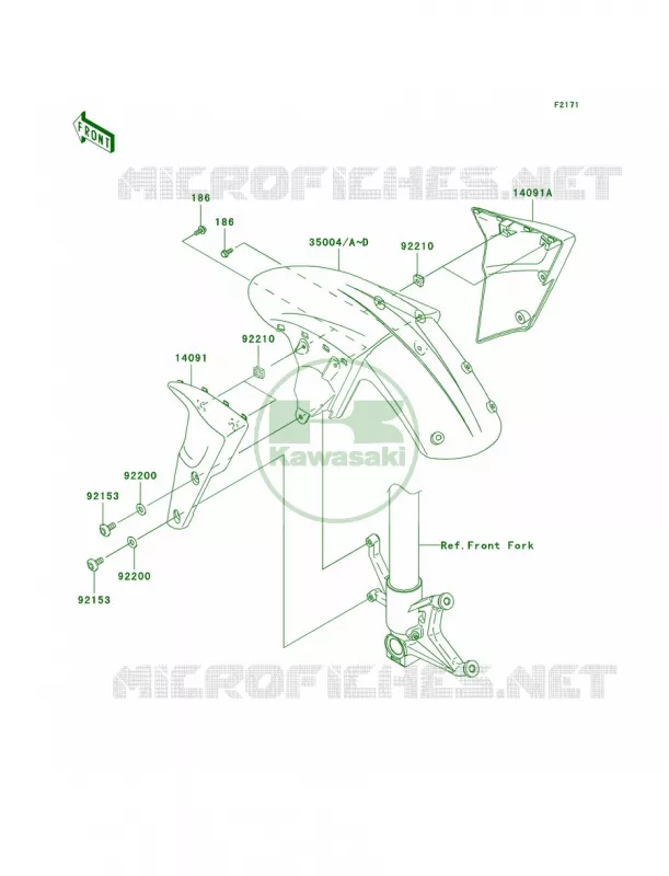 Front Fenders Kawasaki MOTOS 1000 2006 Ninja ZX-10R  ZX1000D6F
