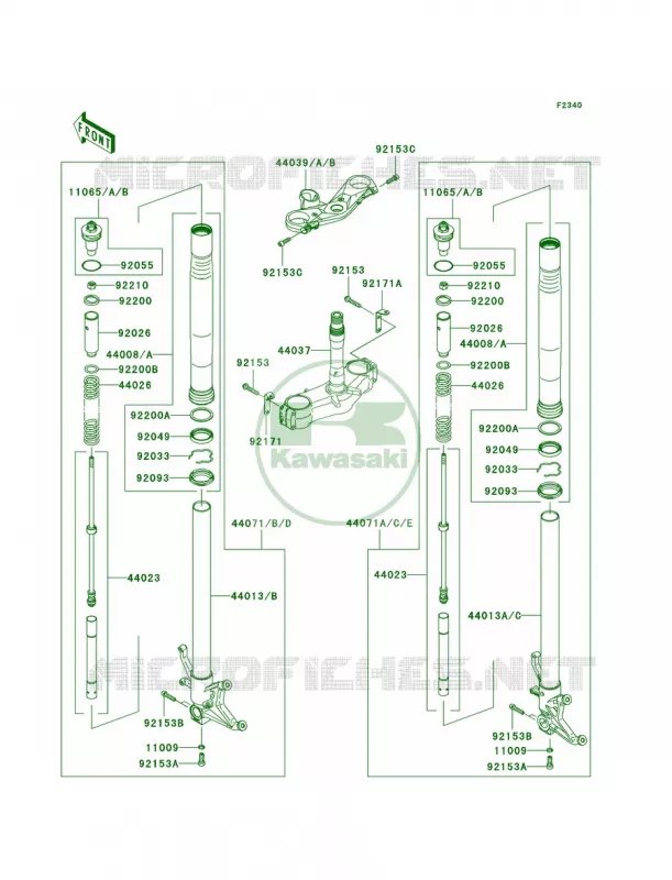 Front Fork Kawasaki MOTOS 1000 2006 Ninja ZX-10R  ZX1000D6F