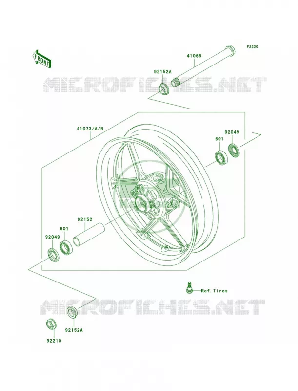 Front Wheel Kawasaki MOTOS 1000 2006 Ninja ZX-10R  ZX1000D6F