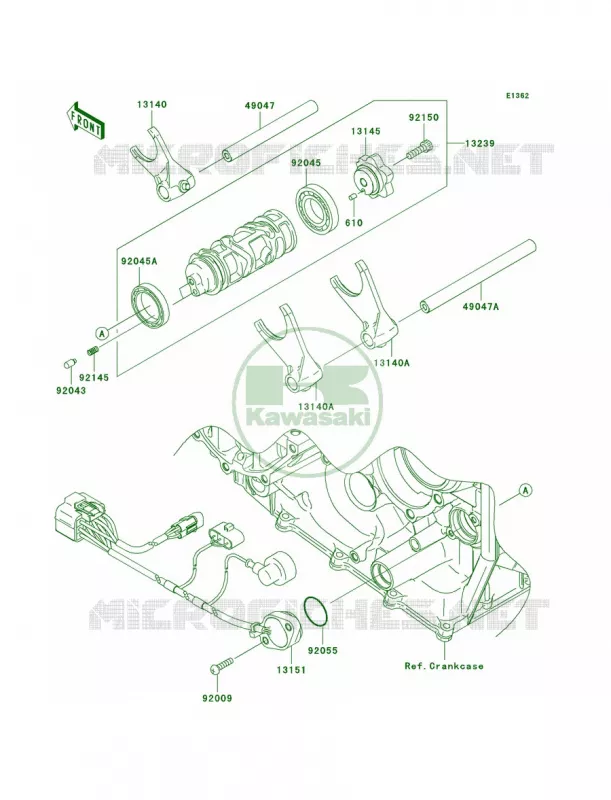 Gear Change DrumShift Forks Kawasaki MOTOS 1000 2006 Ninja ZX-10R  ZX1000D6F