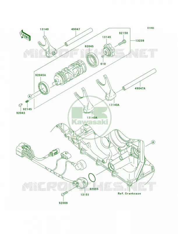 Gear Change DrumShift Forks Kawasaki MOTOS 1000 2006 Ninja ZX-10R  ZX1000D6F