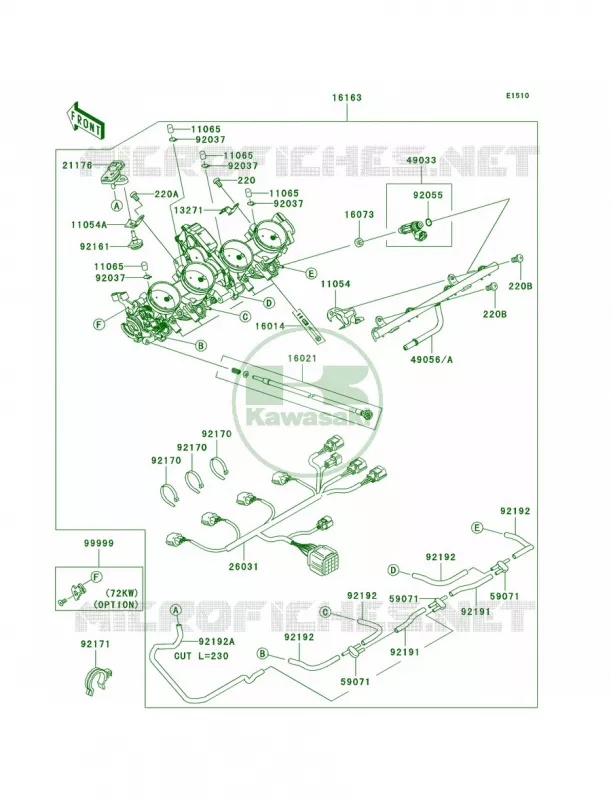 Throttle Kawasaki MOTOS 1000 2006 Ninja ZX-10R  ZX1000D6F