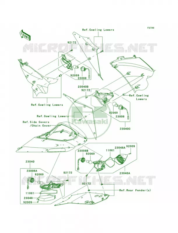 Turn Signals Kawasaki MOTOS 1000 2006 Ninja ZX-10R  ZX1000D6F