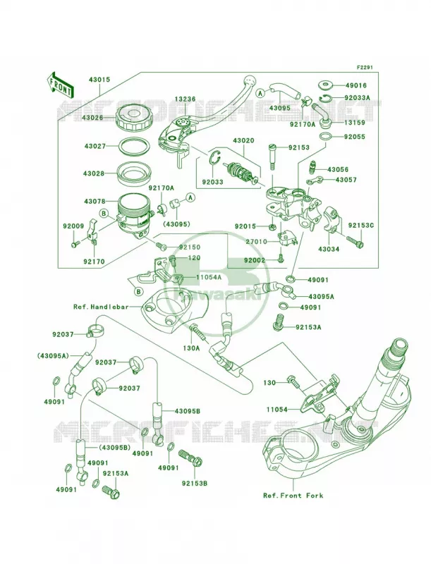 Front Master Cylinder Kawasaki MOTOS 1400 2006 Ninja ZX-14  ZX1400A6F