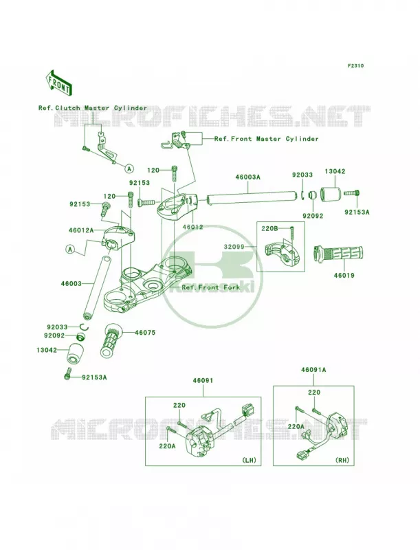 Handlebar Kawasaki MOTOS 1400 2006 Ninja ZX-14  ZX1400A6F