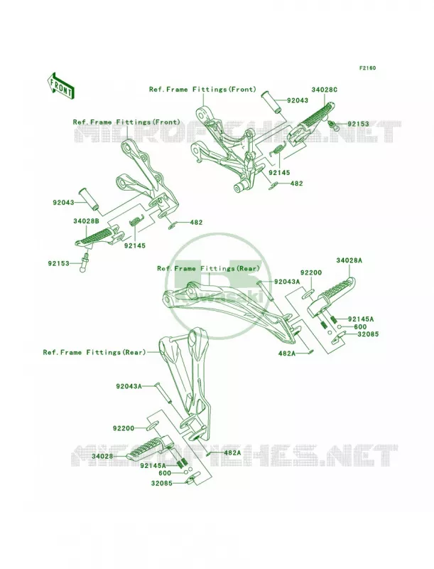 Footrests Kawasaki MOTOS 636 2006 Ninja ZX-6R  ZX636C6F
