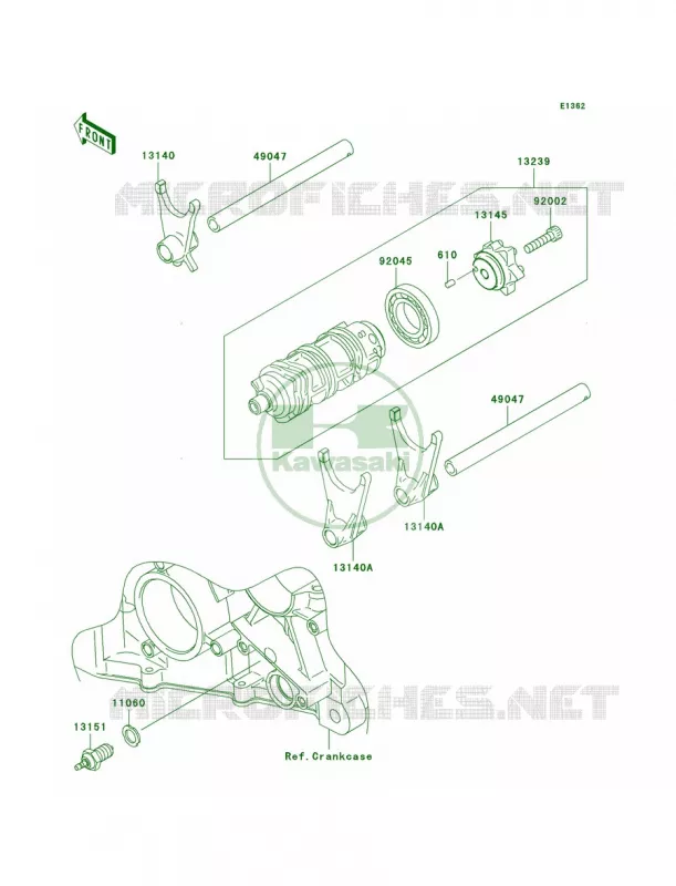 Gear Change DrumShift Forks Kawasaki MOTOS 636 2006 Ninja ZX-6R  ZX636C6F