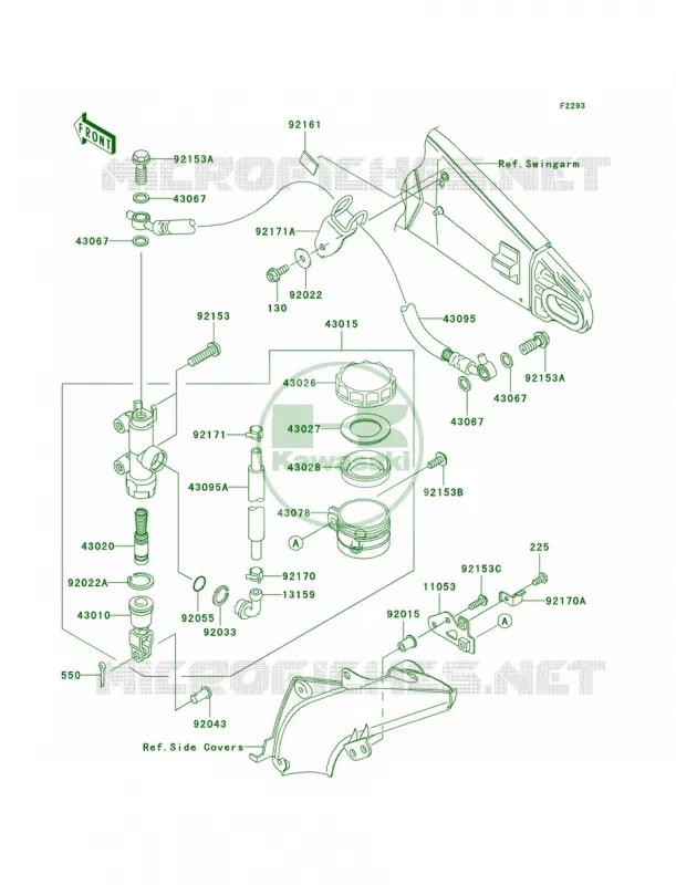 Rear Master Cylinder Kawasaki MOTOS 636 2006 Ninja ZX-6R  ZX636C6F