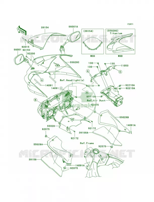 Cowling Kawasaki MOTOS 636 2006 Ninja ZX-6R  ZX636D6F