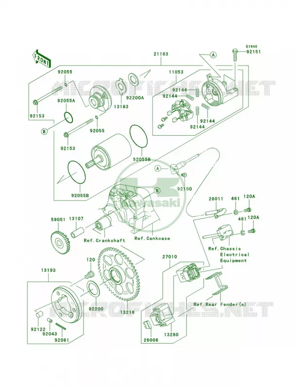 Starter Motor Kawasaki MOTOS 636 2006 Ninja ZX-6R  ZX636D6F