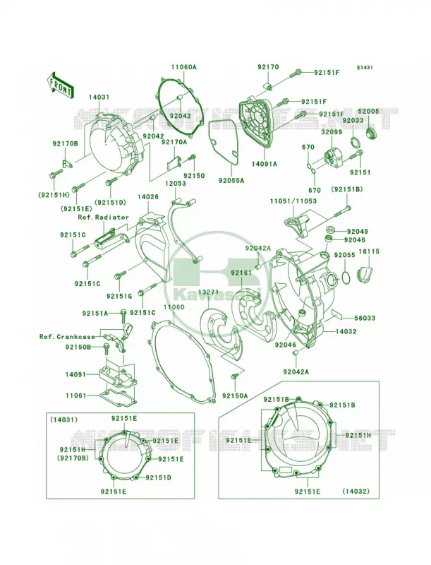 Engine Covers Kawasaki MOTOS 1200 2005 Ninja ZX-12R  ZX1200-B4
