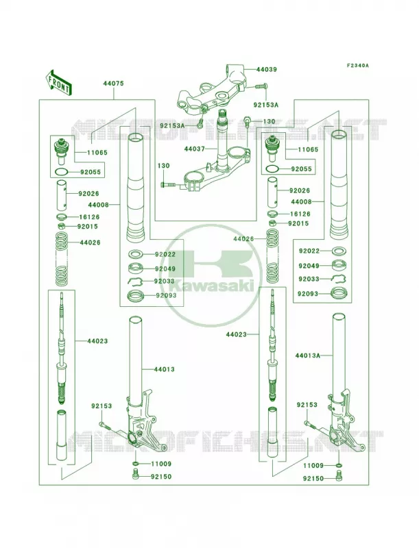 Front ForkB3B4 Kawasaki MOTOS 1200 2005 Ninja ZX-12R  ZX1200-B4