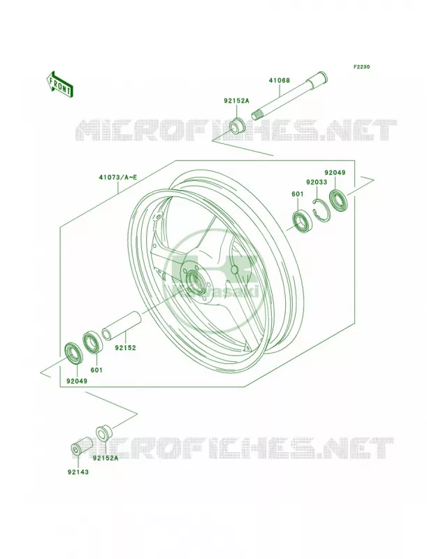 Front Wheel Kawasaki MOTOS 1200 2005 Ninja ZX-12R  ZX1200-B4