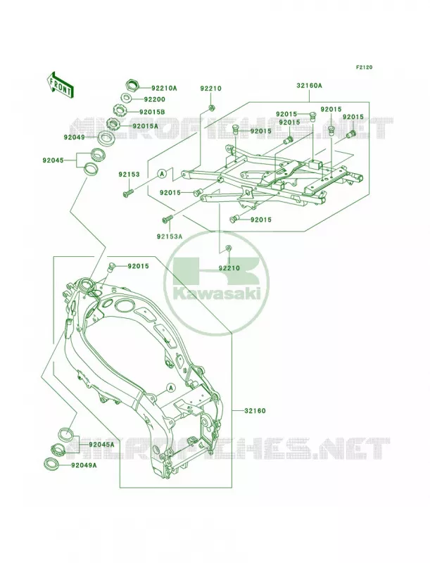 Frame Kawasaki MOTOS 600 2005 ZZR600  ZX600-J4
